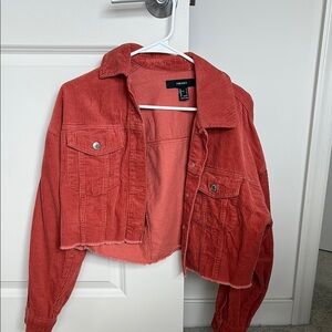 Forever 21 Red Corduroy Utility Jacket